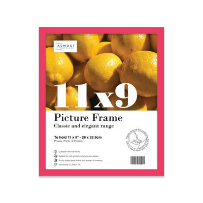 11X9 Bright Pink Picture Frame (27.9 X 22.9Cm) Poster, Photo, Artwork, Gallery Wall Or Print - image 1