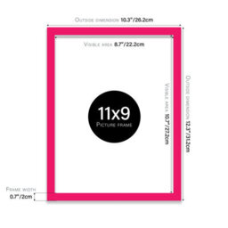 11X9 Bright Pink Picture Frame (27.9 X 22.9Cm) Poster, Photo, Artwork, Gallery Wall Or Print - thumbnail 3
