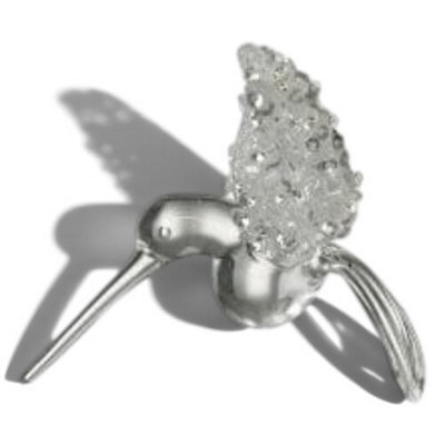 Heaven Sends Christmas Glass Bird Ornament With Silver Wings And Bead Details, Small 8 X 7.5 Cm