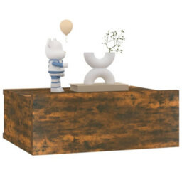 Berkfield Floating Nightstand Smoked Oak 40X30X15 Cm Engineered Wood - thumbnail 4