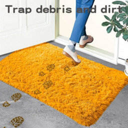 Ameha Ochre Shaggy Area Rugs For Living Room &bedroom 60X110Cm- Anti-Slip, Super Soft Fluffy Shaggy Rug -Thick Pile, Luxury Decorative - thumbnail 5