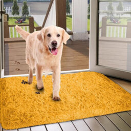 Ameha Ochre Shaggy Area Rugs For Living Room &bedroom 60X110Cm- Anti-Slip, Super Soft Fluffy Shaggy Rug -Thick Pile, Luxury Decorative - thumbnail 2