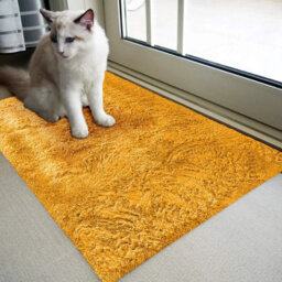 Ameha Ochre Shaggy Area Rugs For Living Room &bedroom 60X110Cm- Anti-Slip, Super Soft Fluffy Shaggy Rug -Thick Pile, Luxury Decorative - thumbnail 7