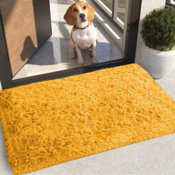 Ameha Ochre Shaggy Area Rugs For Living Room &bedroom 60X110Cm- Anti-Slip, Super Soft Fluffy Shaggy Rug -Thick Pile, Luxury Decorative - thumbnail 6