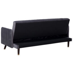 Beliani Sofa Bed 3 Seater Senja Velvet Grey - thumbnail 7