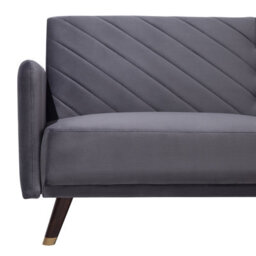 Beliani Sofa Bed 3 Seater Senja Velvet Grey - thumbnail 8