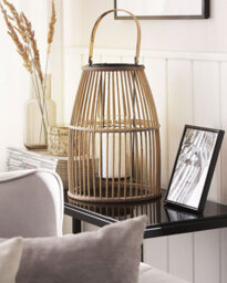 Beliani Lantern Hoste Bamboo 32 Cm Beige - thumbnail 2
