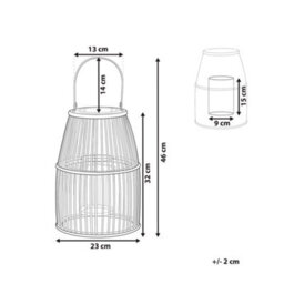 Beliani Lantern Hoste Bamboo 32 Cm Beige - thumbnail 3