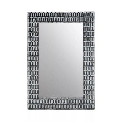 Orsina Bria Wall Mirror, Black, Natural, Glass, Wood - image 1