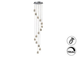 Luminosa Lighting Luminosa Rocio Cluster Pendant Ceiling 14 Light Chrome Led 3000K Dimmable - Uk Stock - thumbnail 2