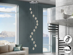 Luminosa Lighting Luminosa Rocio Cluster Pendant Ceiling 14 Light Chrome Led 3000K Dimmable - Uk Stock - thumbnail 1