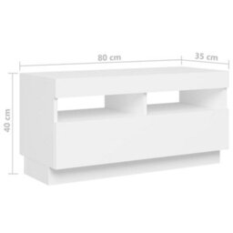 Berkfield Tv Cabinet With Led Lights White 180X35X40 Cm - thumbnail 9