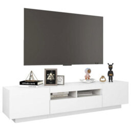 Berkfield Tv Cabinet With Led Lights White 180X35X40 Cm - thumbnail 6
