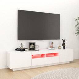 Berkfield Tv Cabinet With Led Lights White 180X35X40 Cm - thumbnail 3