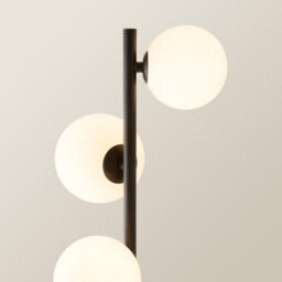 Valuelights Marlow Frosted Glass Globe Matte Black 3 Way Table Lamp - thumbnail 4