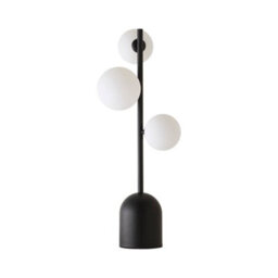 Valuelights Marlow Frosted Glass Globe Matte Black 3 Way Table Lamp - thumbnail 6