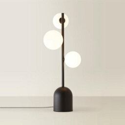 Valuelights Marlow Frosted Glass Globe Matte Black 3 Way Table Lamp - thumbnail 3