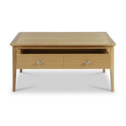 Alba Oak 95Cm Large Rectangular Coffee Table With Drawer - By Roseland Furniture - thumbnail 3