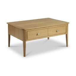 Alba Oak 95Cm Large Rectangular Coffee Table With Drawer - By Roseland Furniture - thumbnail 1