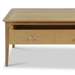Alba Oak 95Cm Large Rectangular Coffee Table With Drawer - By Roseland Furniture - thumbnail 6