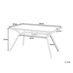 Beliani Garden Dining Table Livo 140 Cm 80 Cm Glass Black - thumbnail 3