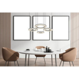 Luminosa Lighting Luminosa Blasius Four Ring Pendant Ceiling Light Black 4X Led Dimmable 2700-6000K Remote Control - thumbnail 6