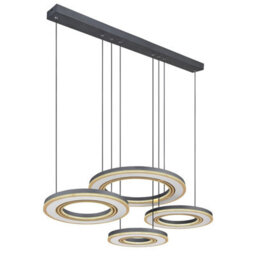 Luminosa Lighting Luminosa Blasius Four Ring Pendant Ceiling Light Black 4X Led Dimmable 2700-6000K Remote Control - thumbnail 7