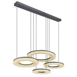 Luminosa Lighting Luminosa Blasius Four Ring Pendant Ceiling Light Black 4X Led Dimmable 2700-6000K Remote Control - thumbnail 5
