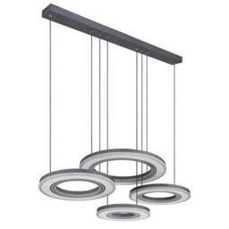 Luminosa Lighting Luminosa Blasius Four Ring Pendant Ceiling Light Black 4X Led Dimmable 2700-6000K Remote Control - thumbnail 2