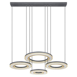 Luminosa Lighting Luminosa Blasius Four Ring Pendant Ceiling Light Black 4X Led Dimmable 2700-6000K Remote Control - thumbnail 3