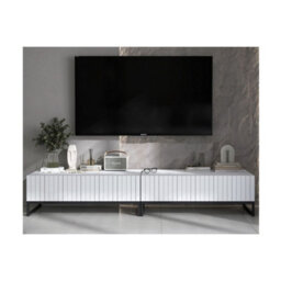 Heze Furniture Elpis Glamour Tv Sideboard 220 Cm Tv Unit - White Matt / Black Frame - thumbnail 5