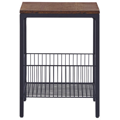 Wyld And Coco Urbanforge Industrial Side Table Dark Brown Melamine Top, Powder-Coated Iron Frame, 40 X 40 X 55 Cm - image 1