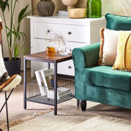 Wyld And Coco Urbanforge Industrial Side Table Dark Brown Melamine Top, Powder-Coated Iron Frame, 40 X 40 X 55 Cm - thumbnail 2
