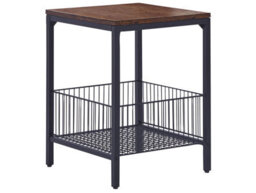 Wyld And Coco Urbanforge Industrial Side Table Dark Brown Melamine Top, Powder-Coated Iron Frame, 40 X 40 X 55 Cm - thumbnail 3