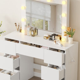 Westwood Dressing Table Large Vanity Desk Led Mirror 7 Drawers Charging Station - thumbnail 7
