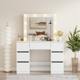 Westwood Dressing Table Large Vanity Desk Led Mirror 7 Drawers Charging Station - thumbnail 3