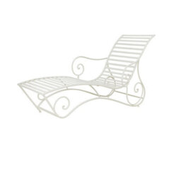 Melody Maison Large Cream Metal Sun Lounger - 58.5Cm X 98.5Cm - thumbnail 6