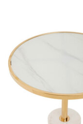 Orsina Oria White Marble End Table - thumbnail 3