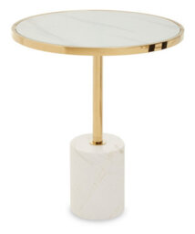 Orsina Oria White Marble End Table - thumbnail 1