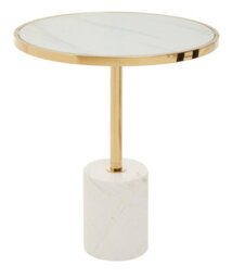 Orsina Oria White Marble End Table - thumbnail 5