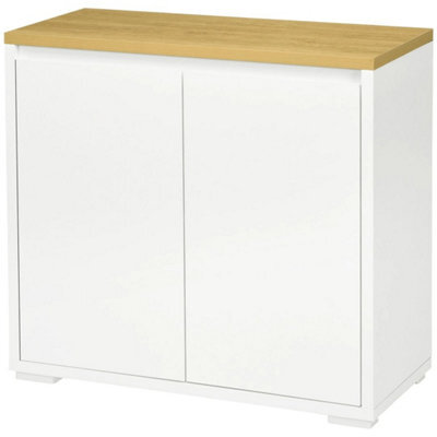 80 X 37 Cm Kitchen Sideboard Storage Cabinet With Double Doors And Adjustable Shelf White - image 1