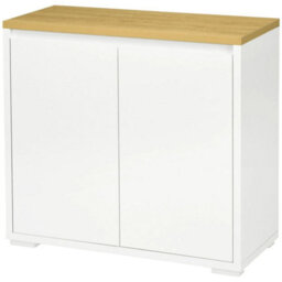 80 X 37 Cm Kitchen Sideboard Storage Cabinet With Double Doors And Adjustable Shelf White - thumbnail 1