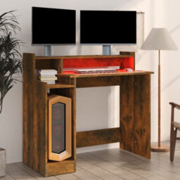 Walplus Desk With Led Lights Smoked Oak 97X45X90 Cm Engineered Wood - thumbnail 5