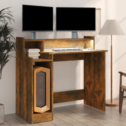 Walplus Desk With Led Lights Smoked Oak 97X45X90 Cm Engineered Wood - thumbnail 6