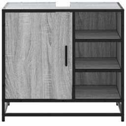 Berkfield Bathroom Sink Cabinet Grey Sonoma 65X33X60 Cm Engineered Wood - thumbnail 5