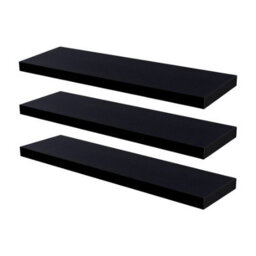 Harbour Housewares 100Cm Floating Wall Shelves- Black - Photo Gallery Bookshelf Wall Shelves For Storage & Display - Set Of 6 - thumbnail 1