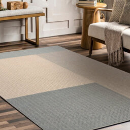 RugsX Flux 461.9.ae500 Wool Carpet Osta - Geometric, Structural, Loft Blue Cream 120X170 Cm - thumbnail 1