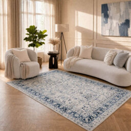 The Rugs Montana Navy Traditional Area Rug And Runner Soft Durable Pet Friendly Easy To Clean Living Room Bedroom 4070Nv - thumbnail 6