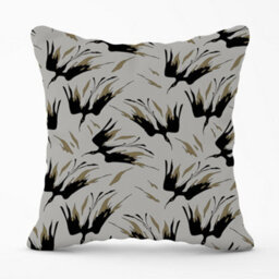 Warren Reed Designer Black And Gold Fire Bird Silhouettes Cushions 60Cm X 60Cm - thumbnail 1