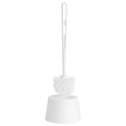 HEATON WHOLESALE 2 X White Toilet Brush Set With Strong Holder & Handle With Deep Cleaner Bristles - thumbnail 1